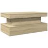 LED Coffee Table in Sonoma Oak 90 x 50 x 40 cm