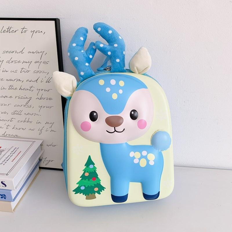 

Cartoon Deer Kids Backpack With Pvc Shell For Preschool Children School Use жовтий