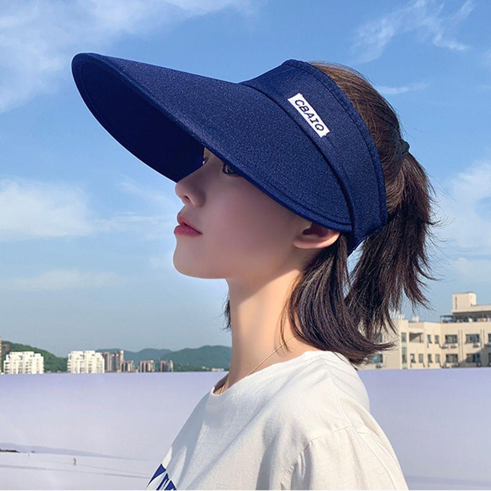Outdoor Breathable Wide Brim Ladies Sports Hat Empty Top Suncap Summer Sun Cap Beach Cap Visor