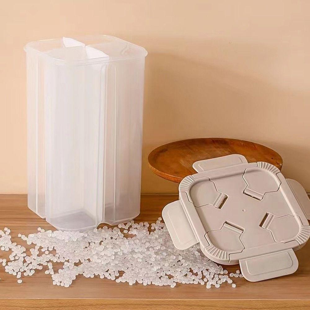 Transparent Grain Storage Box Square Food Storage Box Practical Divided Storage Containers  Kitchen
