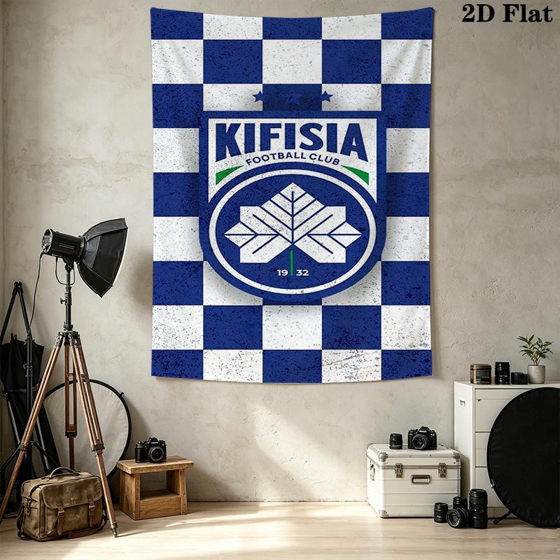 Kifisia FC Wall Tapestry Aesthetic Wall Hanging Printed Fabric Blanket Decorative Tapestries for Bedroom Living Room Home Decor