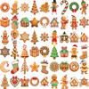 54pcs Temporary Tattoo Christmas Tree Waterproof Long-lasting Body Stickers Candy Cane Gingerbread Man For Adults