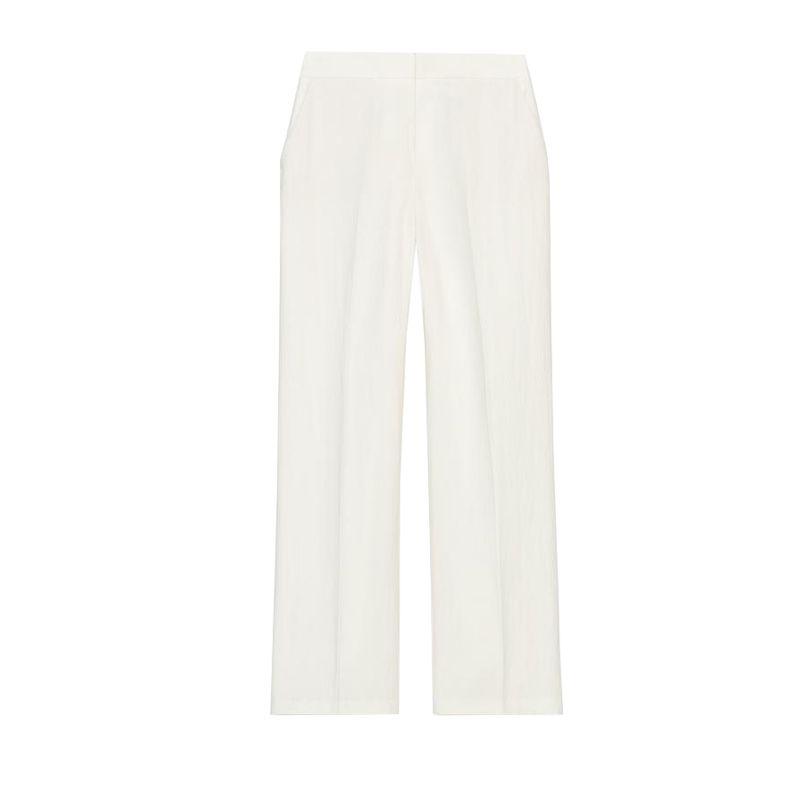 Wrinkle Effect Lapel Long Sleeve Blazers 8372468 Straight High Waist Casual Trousers 8372568