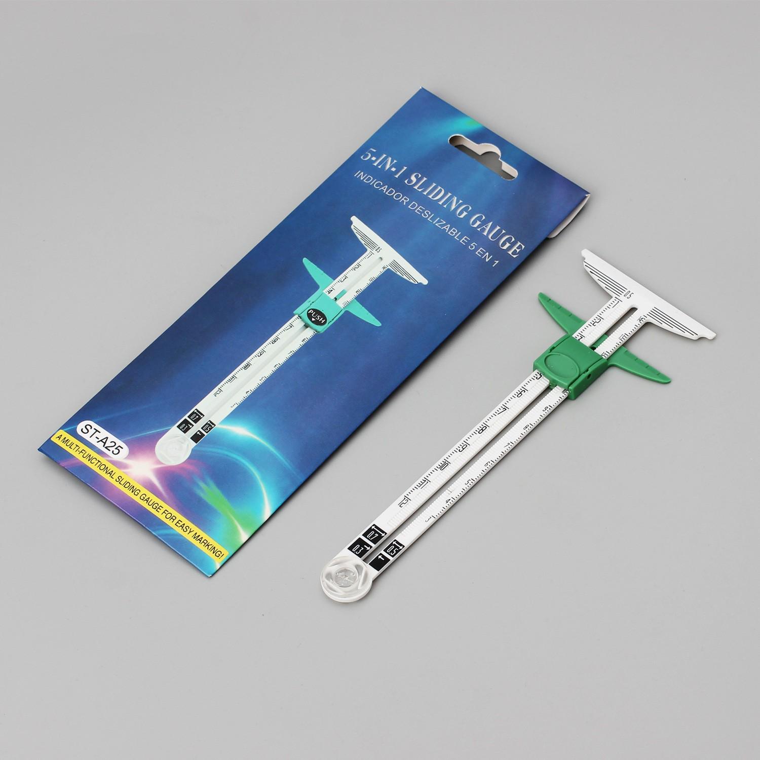 Multi-Functional ST-A23 Sewing & Quilting Ruler - Five-in-One Plastic Drawing Tool As shown