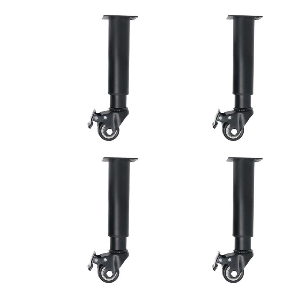 4Pcs Metal Adjustable Furniture Legs with Braked Swivel Casters Table Legs Heavy Duty Replacement Support Legs Enduring