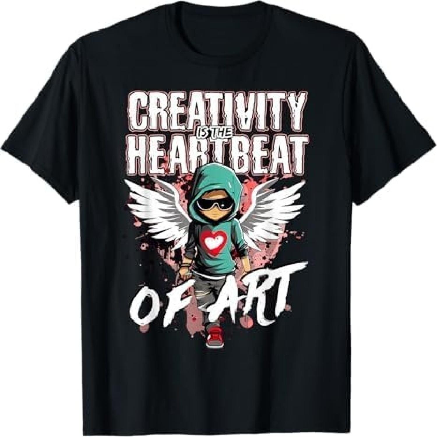 

Urban Graffiti Street Art Creativity is The Heartbeat of Art T-Shirt DAT Mens Womens Tank Top Sweatshirt Hoodie Black XXXXXL чорний