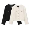 Autumn and Winter Women's Clothing New French Celebrity Temperament Design Sense Design Sense Retro Short Long-sleeved Jacket