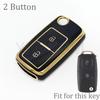 2/3 Buttons Tpu Car Key Case For Vw Volkswagen Mk4 Bora Golf 4 5 6 Jetta Passat Polo Bora Touran Skoda Seat Tpu Cover Shell Fob