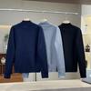 Men's Winter Half-High Collar Zipper Sweater with Embroidered Logo