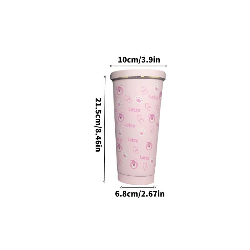 Vysoce výkonný kreslený izolovaný hrnek se slámkou pro chlapce a dívky, nerezová ocel 304