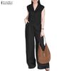 ZANZEA Women Sleeveless Vest Tops and Long Pants Casual Two Piece Suit Sets