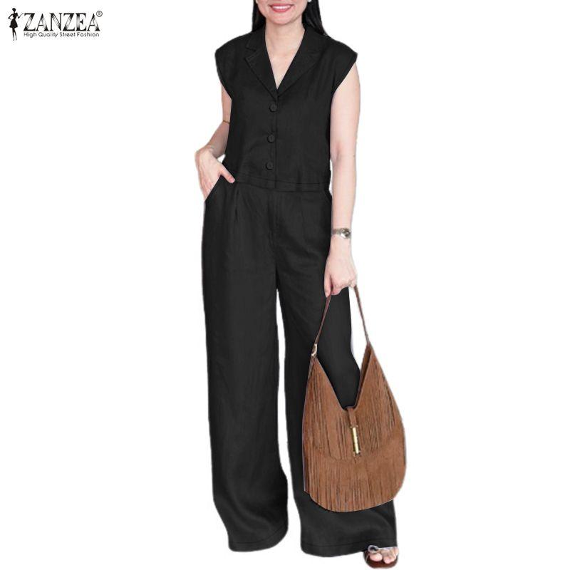 ZANZEA Women Sleeveless Vest Tops and Long Pants Casual Two Piece Suit Sets