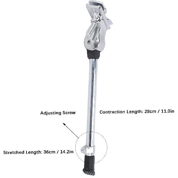 Kickstand, Aluminum Alloy Center Mount Kickstand for 24-27 Inch Mountain Road Bikes (Silver)