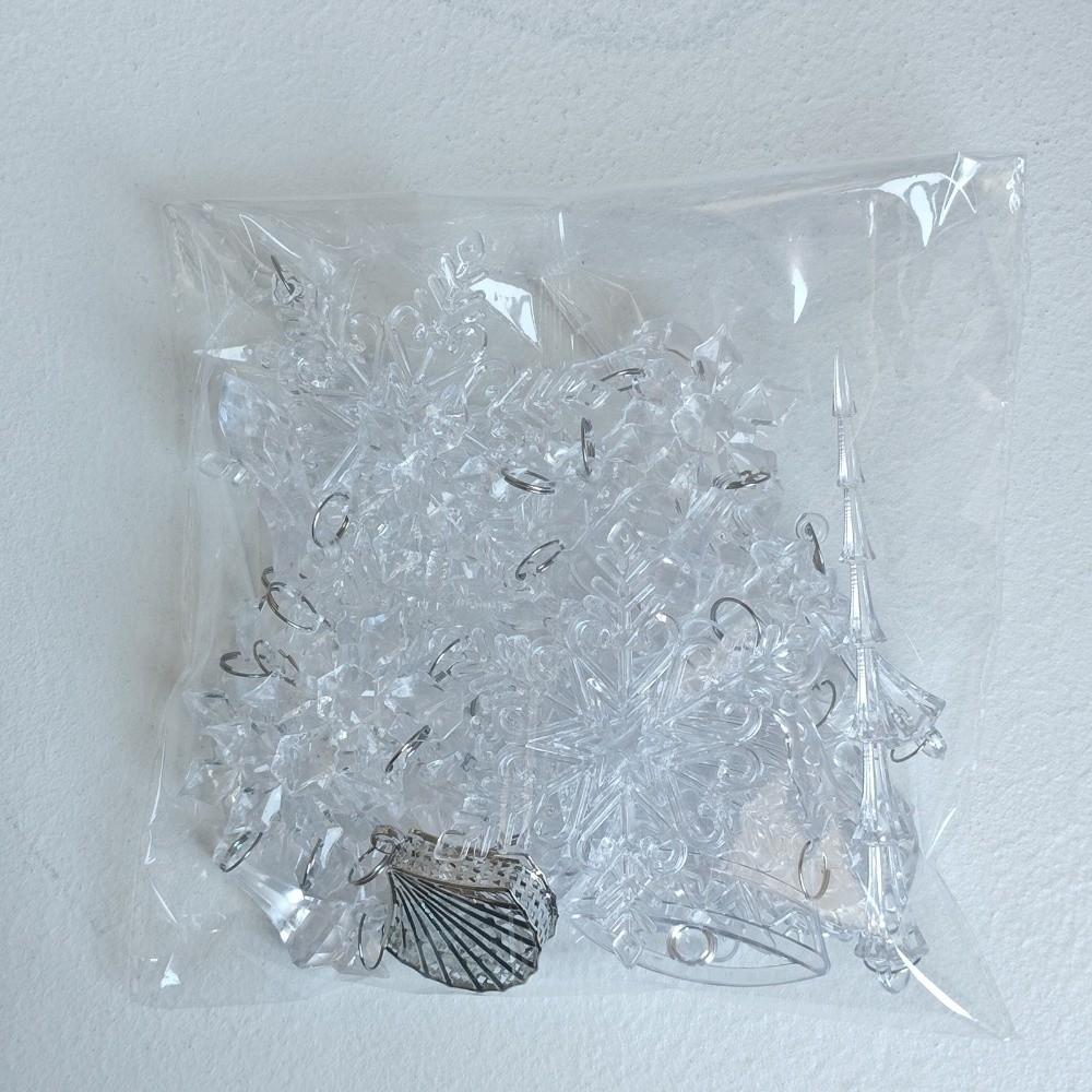18/28 Pcs Clear Acrylic Christmas Hanging Sparkling Icicle Decorations Pendant  Holiday Party