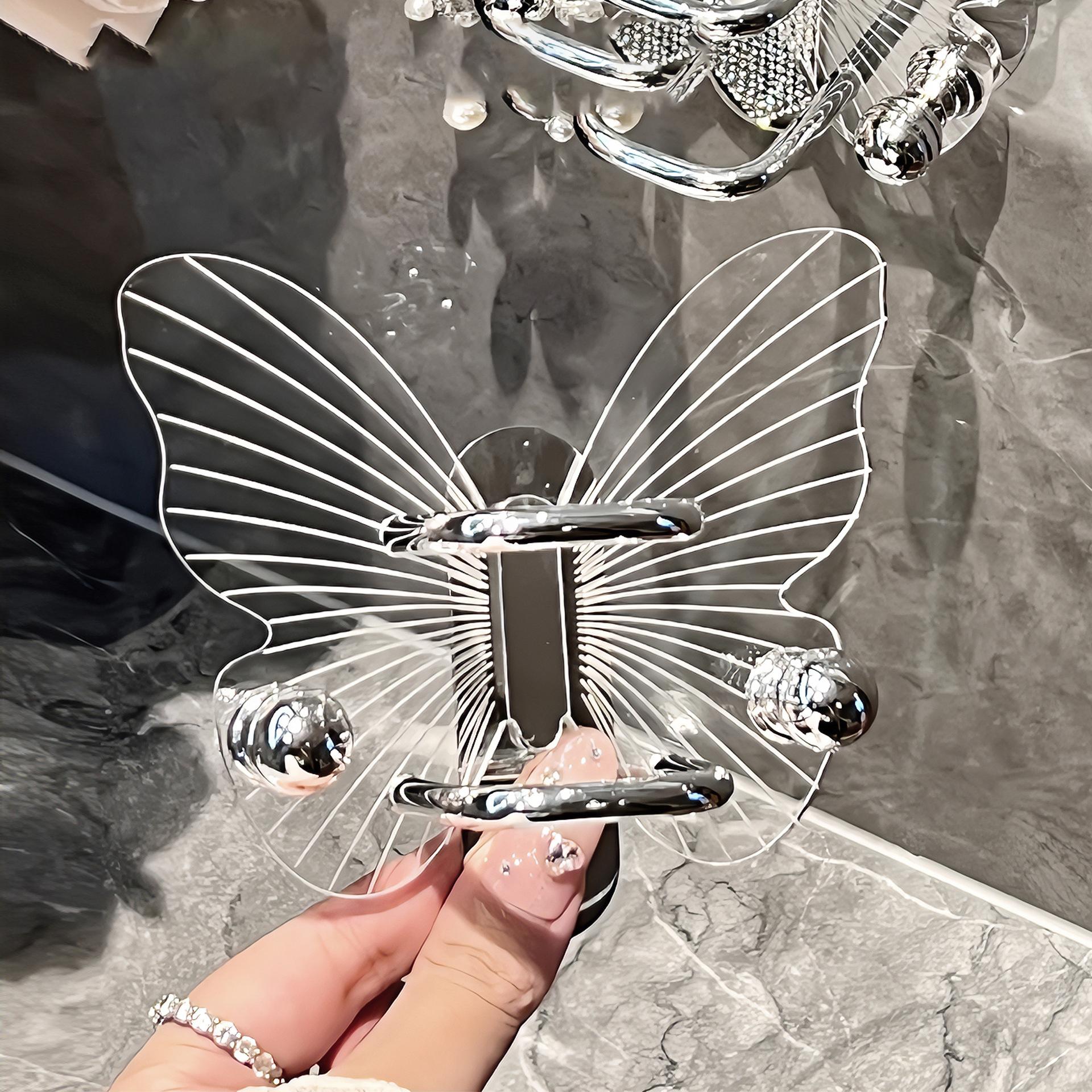 

Легкая роскошная полка для хранения гребней-бабочки, настенная перфорированная бесплатная бантовая лента для волос, крючок для хранения колец для волос