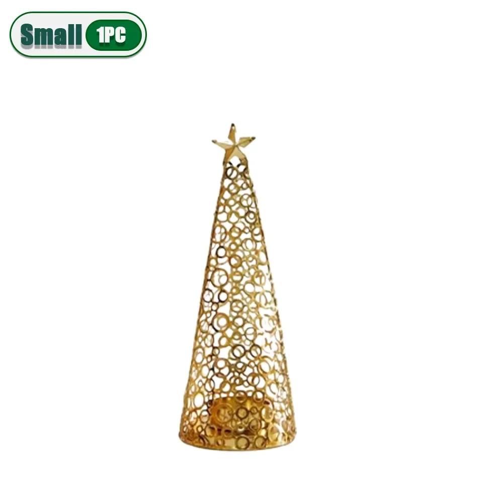 European Metal Christmas Tree Candle Holder Holiday Decoration Tea Light Cup Table Holiday Party Home Decoration Accessories