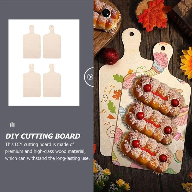 Set of 6 Wooden Cutting Boards Mini Paddle Boards for Serving Charcuterie Snacks Cheese Bread Food Photography Props Unique Shap