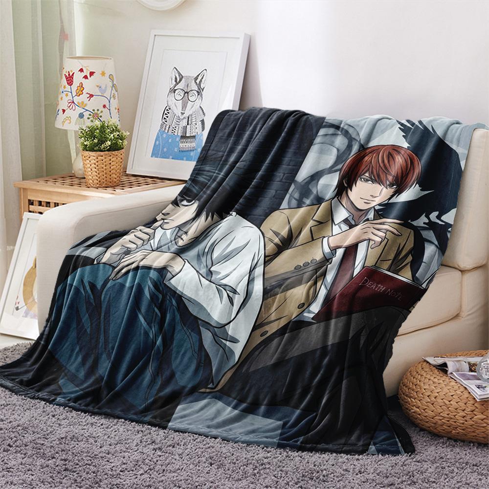 1PC Death Note Patterned Flannel Blanket Suitable For All Seasons For Home Decor Warmth And Comfort Gifts Holiday Present