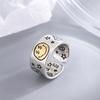 Retro Smile Face Poker Dice Ring For Men Silver Plated Copper New School Punk Gothic Adjustable Ring Unisex Jewelry Accessories