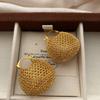 Three-Dimensional Hollow Woven Spherical Earrings, Ear Buckles, Light Luxury, Cold And Exquisite, Niche And Versatile, High-End Personalized Earrings