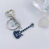 Elegant Full Rhinestones Metal Guitar Keychain Star Charm Keyring Pendant for Music Lovers and Fashion Enthusiasts