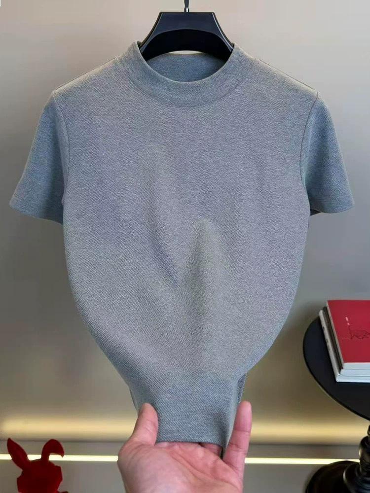 Spring Minimalist Men s Versatile Short Sleeve Crew Neck Top M