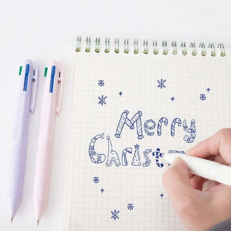 6 Pcs 4 Colors Shuttle Pen Retractable Ballpoint Pen 4 in 1 Multicolor Pen Office School Supplies for Smooth Writing