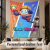 Custom Text Printed Tapestry Fall Guys Pattern Large Wall Hanging Indoor Room Decor