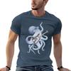 Sup  The Bass Playing Octopus Blue On Black Tshirt Sun Protective Outdoor Tee Top