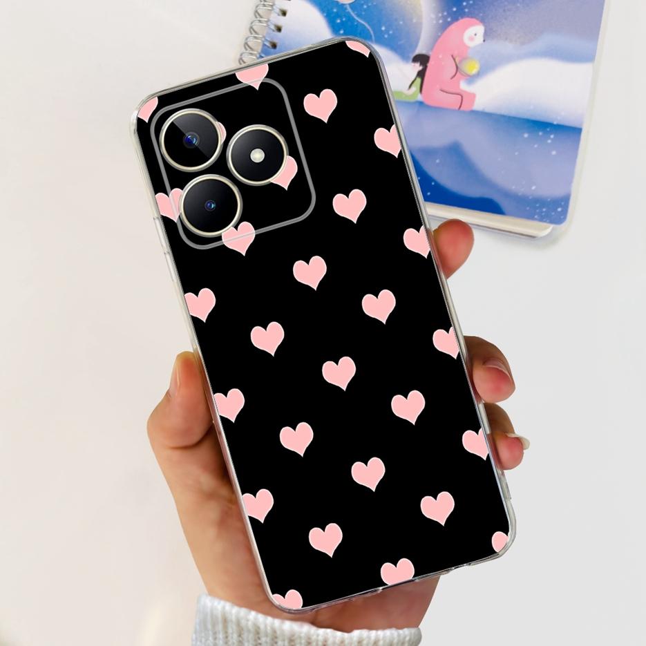 Etui na Realme Note 50 RMX3834 Uroczy Kot Malowane Pokrowiec Miękki Silikonowy Pokrowiec na Telefon Na Realme Note 50 Note50 Tylna Pokrywa 6.74'' Torby