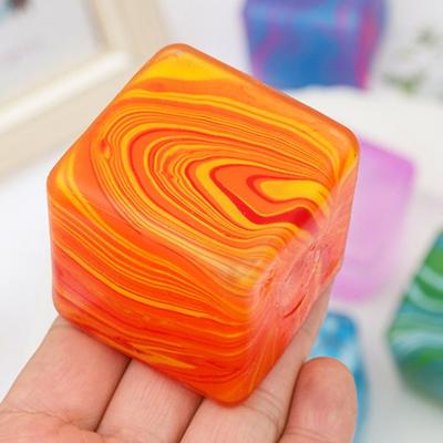 1/3/5Pcs Flow Texture Stress Cube Anxiety Relief Cube Squeeze Sensory Toy Slow Rebound Decompression Stress Ball Home Office Relaxation Tool