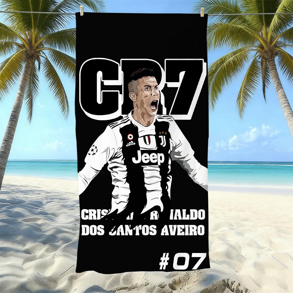Asciugamano da Spiaggia in Microfibra Stampato Sport Calcio Asciugatura Rapida Morbido Assorbente Asciugamano da Bagno per la Costa