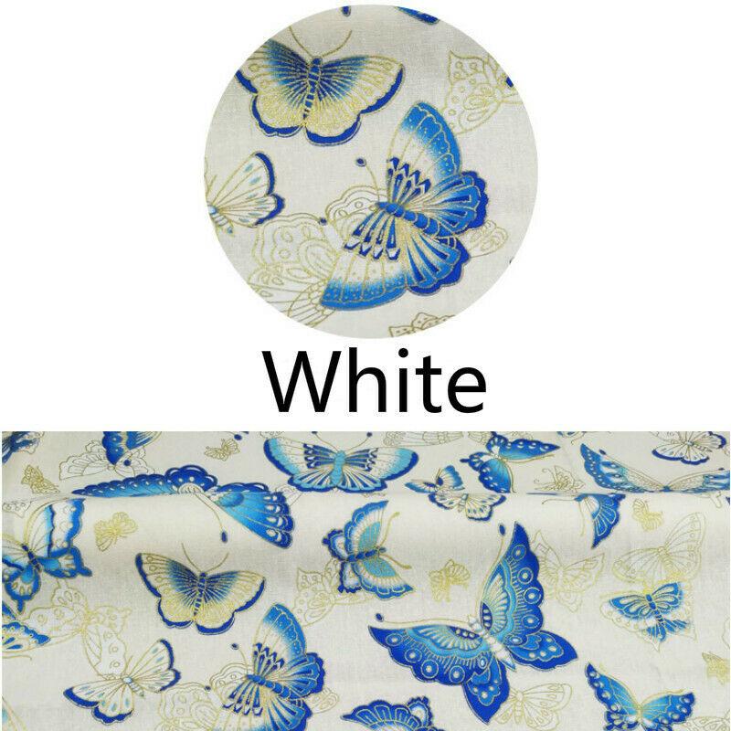 Bronzing Printed Cotton Fabric Japanese Style Butterfly Pattern Fabric For Kimono Diy Handmade Accessories Crafts