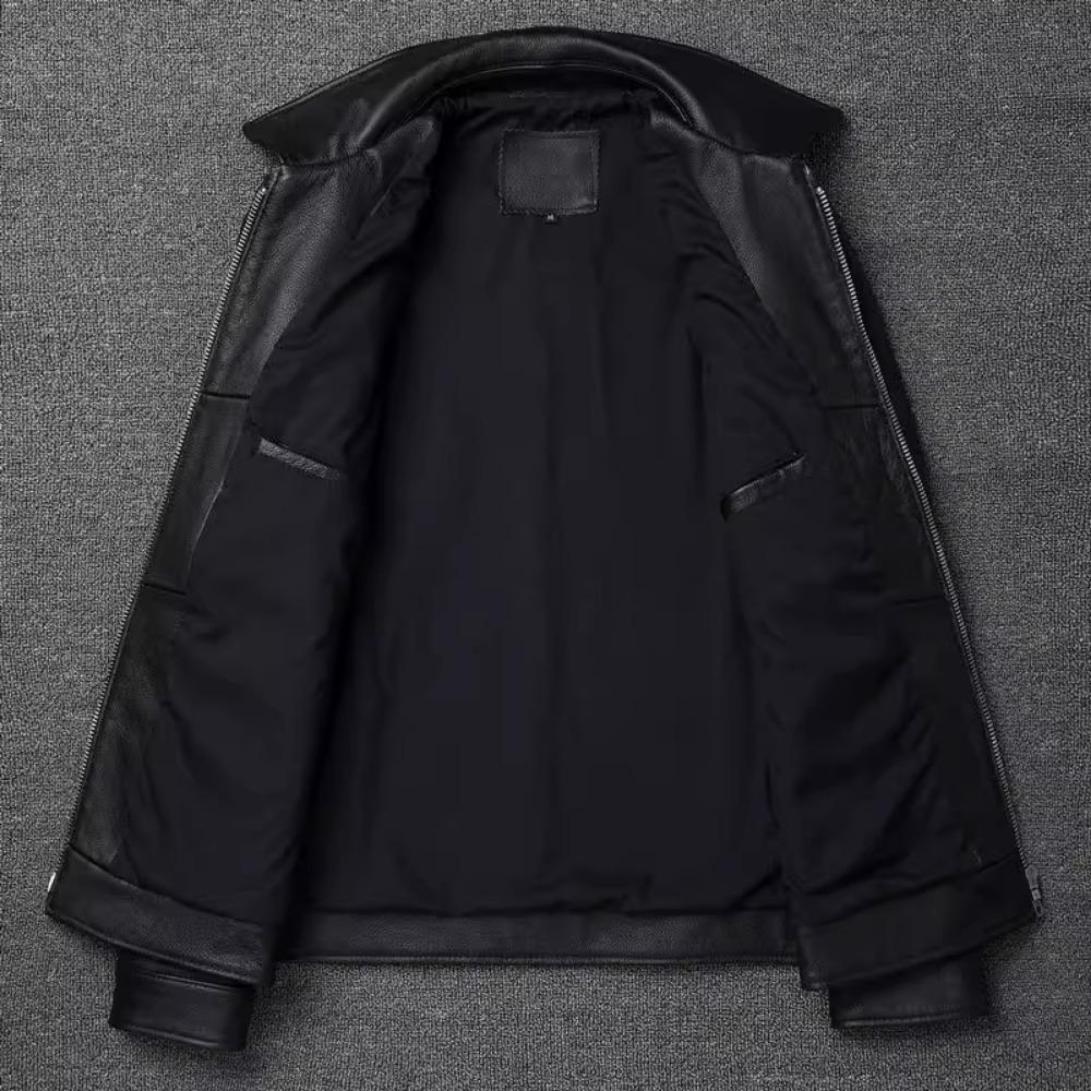 Chinese Size Black Real Cowhide M65 Hunting Leather Jacket Men Genuine Leather Coat Winter Pockets Jackets