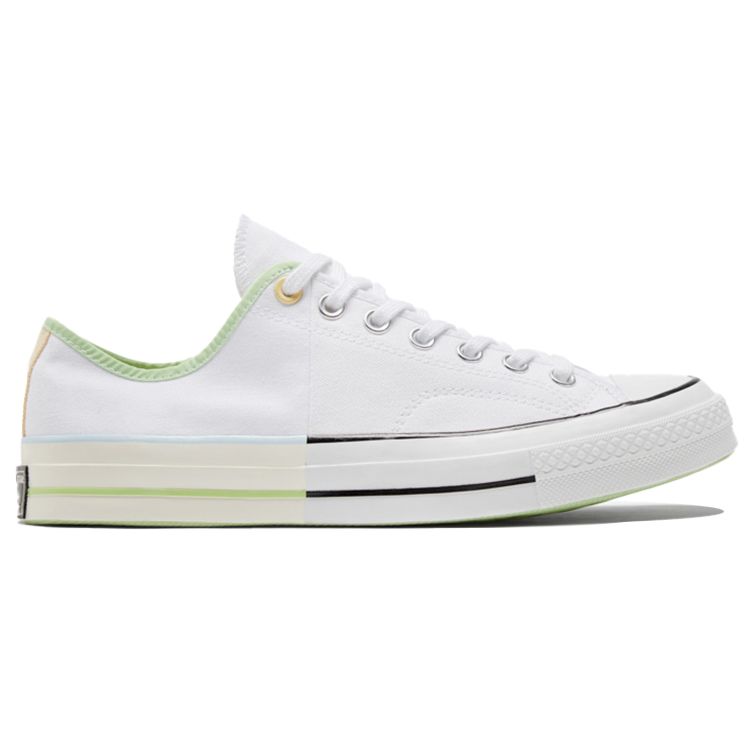 Converse Chuck 70 Low White Green Unisex Sneakers Ivory Blue 171181C