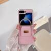 Hand Carry Ring Folding All-Inclusive Protective Cover for Samsung Z Flip7/6 Z Flip3/4/5 Crocodile Pattern PU Leather Phone Case