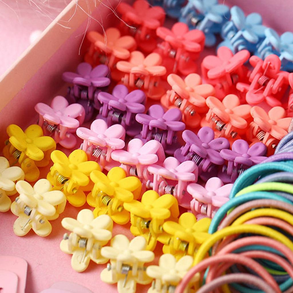 780pcs Girls Hair Clip Tie Set Multicolor Cute Safe Fashionable Shape Ponytail Holder Hair
