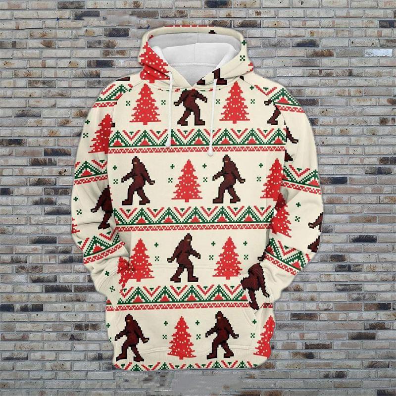 

Sasquatch Bigfoot Black And White 3D All Over Printed Hoodie Unisex Casual Sweatshirt Streetwear Trend Personality Hooded Tops XS