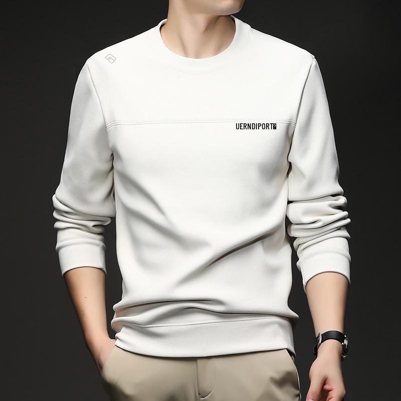 Men s Round Neck Thick Hoodie - Long Sleeve, Casual Autumn/Winter Top 2XL покинуть белый