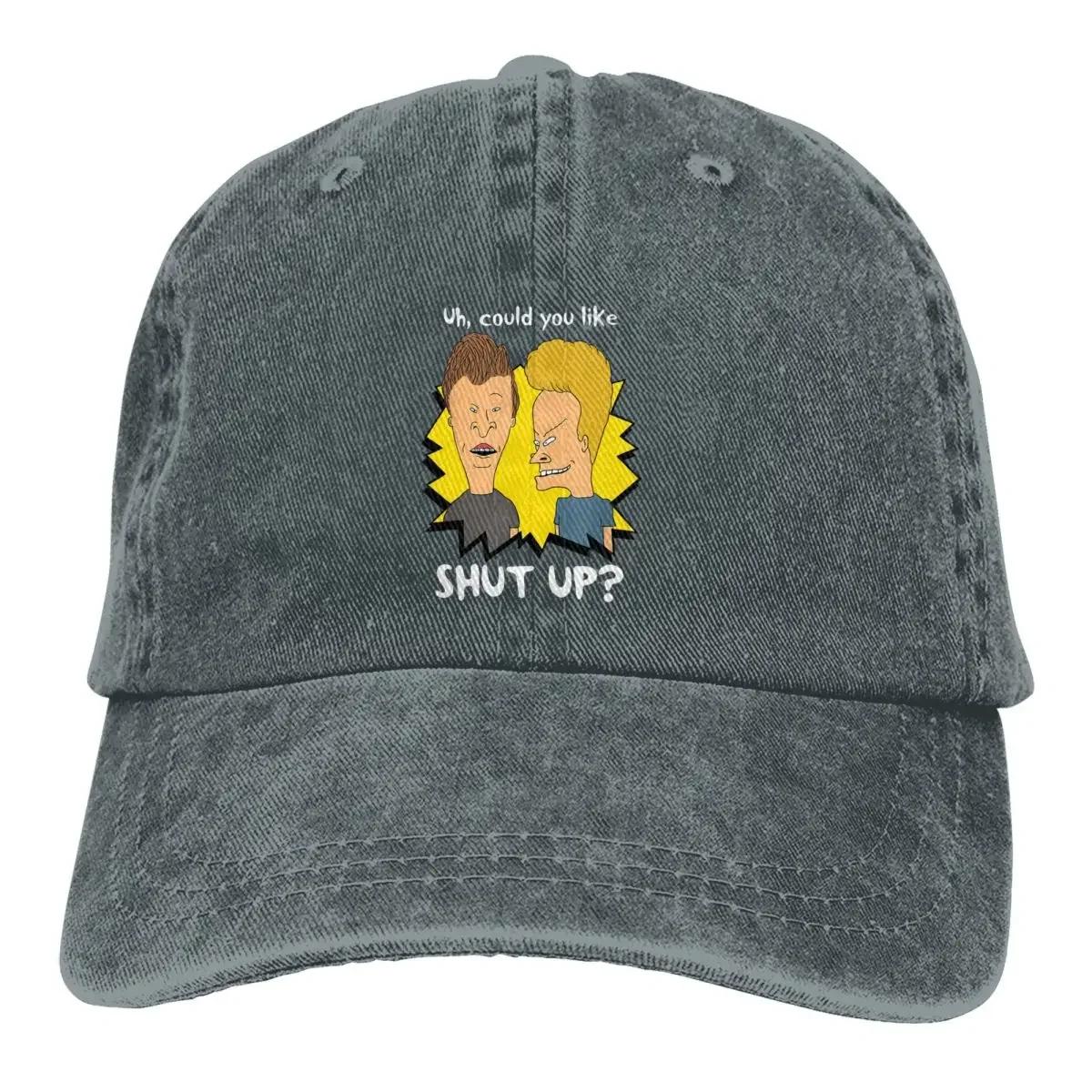 2026 Pure Color Cowboy Hats Shut Up Graphic Hat Sun Visor Baseball Caps Beavis And Butthead Sarcastic Cartoon Peaked Trucker Dad Adjustable& 8Y