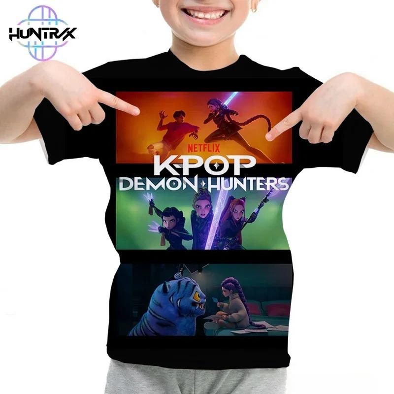 Kpop Demon Hunters 3D Print Sport Quick-dry Breathable Boy Girl T-shirt Outdoor Harajuku Hip-hop Anime Children Short-sleeve Top
