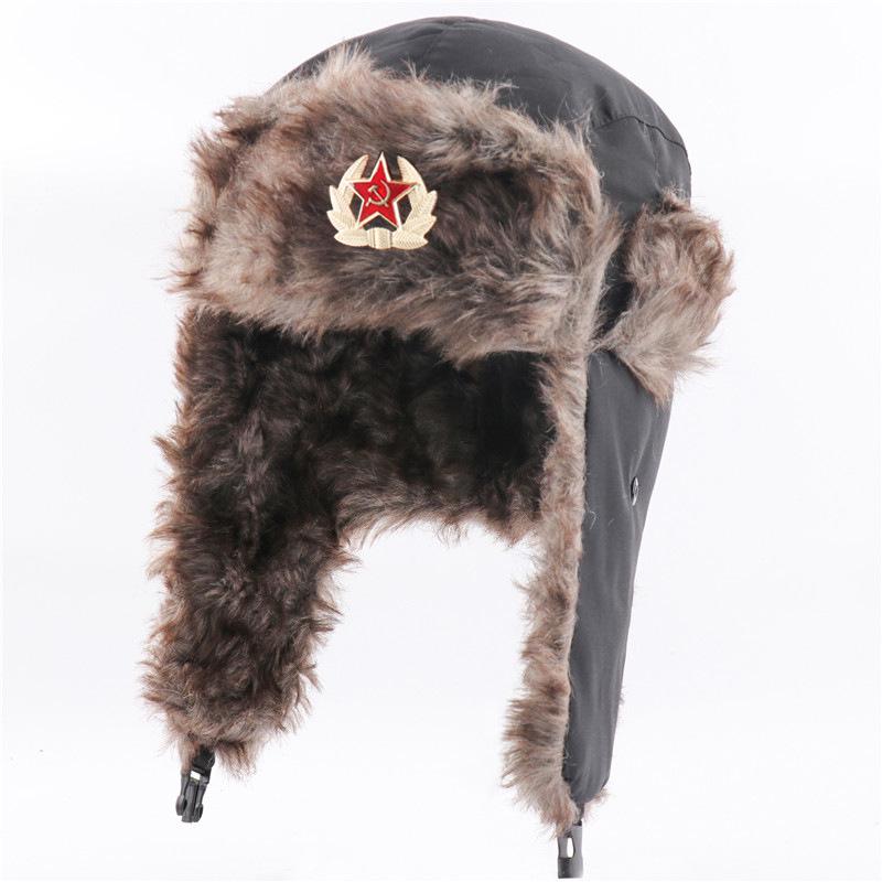 Sowjetisches Wappen Lei Feng Hut winddicht warm Ohrenschützer Hut Herren und Damen Outdoor Reiten Nordost warmer Hut Winter neu