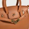 New Lychee Pattern Small Silk Scarf Lock Platinum Bag Portable Shoulder Oblique Span Women's Bag