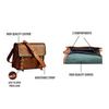 13" Leather Messenger Bag Laptop Case Office Briefcase Gift for Men Computer Distressed Shoulder Bag