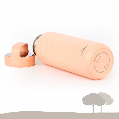 GRANDTIES Vacuum Insulated Stainless Steel Wide Mouth Water Bottle, 709ml, with Two Lids, Direct Drinking, Keeps Hot or Cold Water Hot for 12 Hours, K