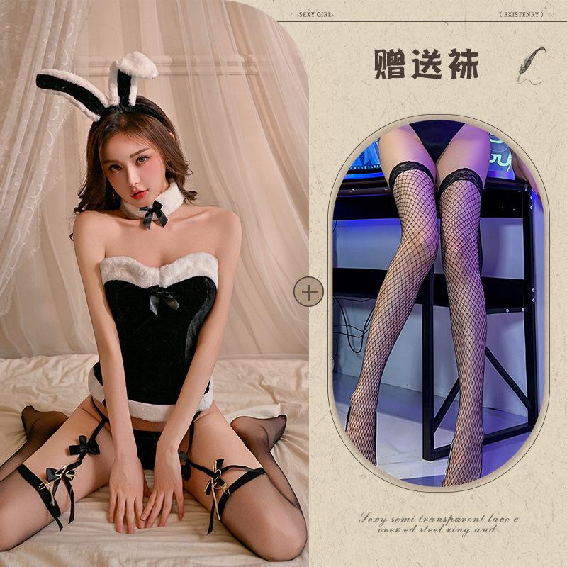 Christmas bunny cos velvet tube top hip bunny sexy uniform suit maid uniform