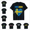 ZX Mehr Design Ich liebe Schweden Liebe Sverige Schwedische Wurzeln T-Shirt Für Männer Frauen T-Shirt Oberteile Baumwoll-T-Shirts