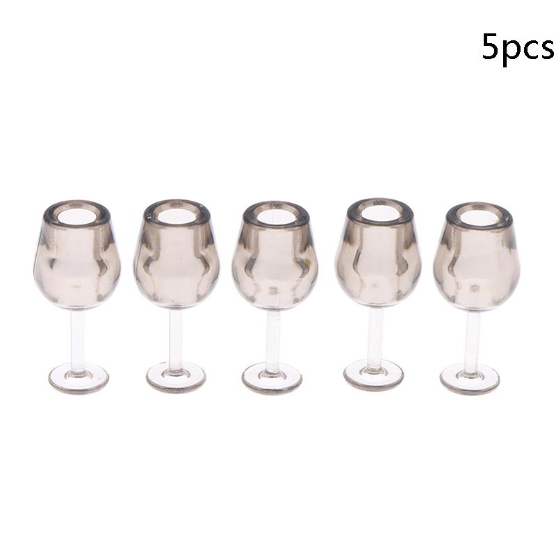 5Pcs Dollhosue Miniature Red Wine Cup Wine Glasses Doll House Foods Groceries Kitchen Fairy Garden Scene Decor Furniture Toy