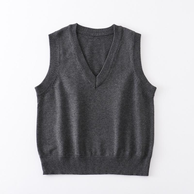 Fashion Comfortable Basic Pullover Sweater Uniform Undershirt Undershirt Sleeveless Thin Solid Color Female Student Knitwear
