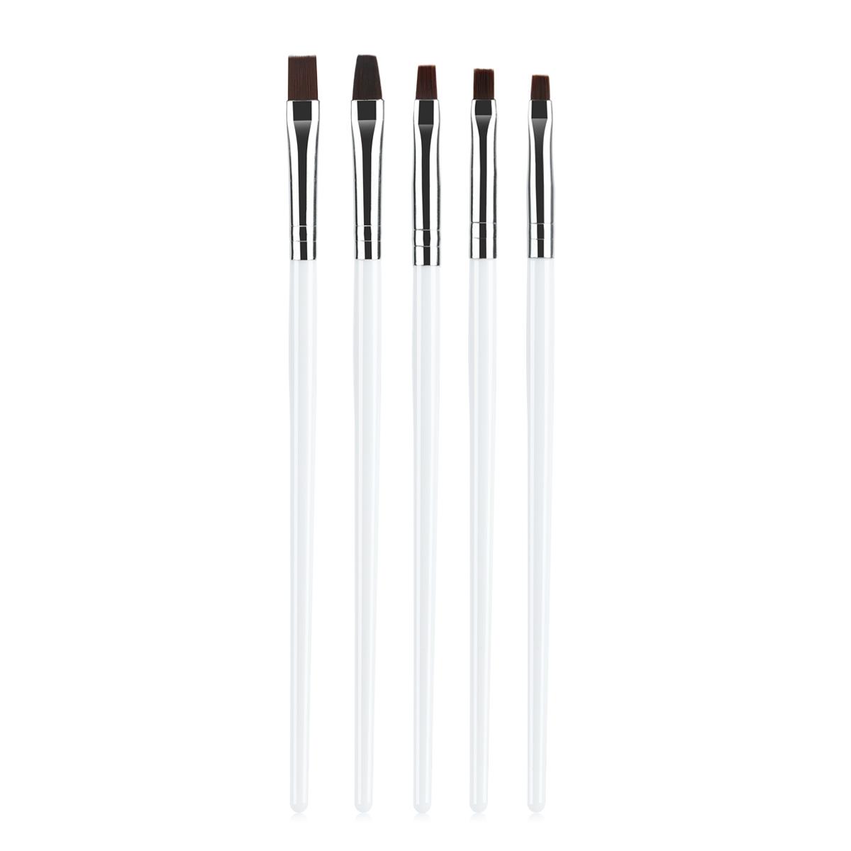 

5Pcs Nails Art Brush Pattern Phototherapy Acrylic UV Gel Extension Builder Coating Painting Pen DIY Manicure Accessories Tool белый